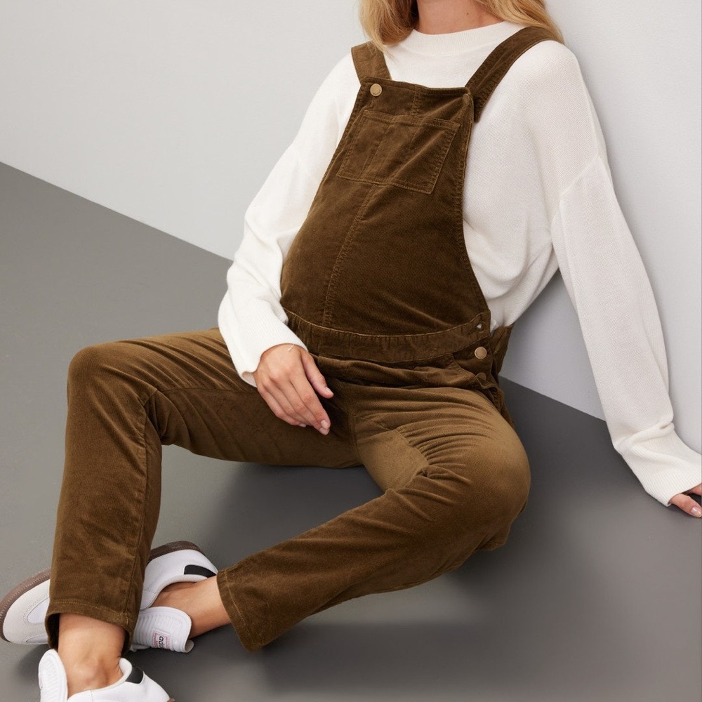 Hatch Olive Corduroy Overalls
